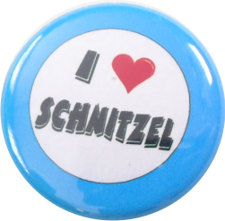 I love Schnitzel Button blau - zum Schließen ins Bild klicken